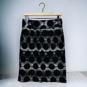 Banana Republic NWT Women’s Black & White Polka Dot Pleated Pencil Skirt Size 4